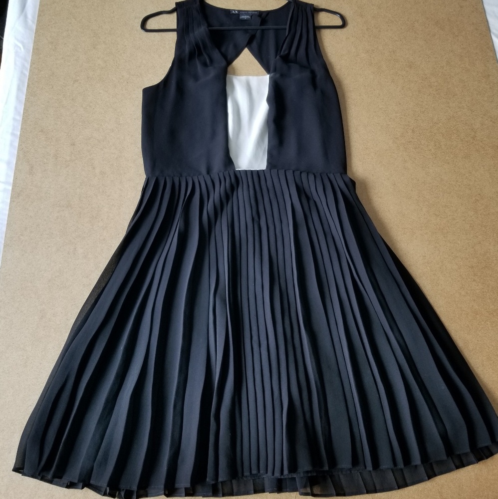 A beautiful Armani Exchange pleated black dress